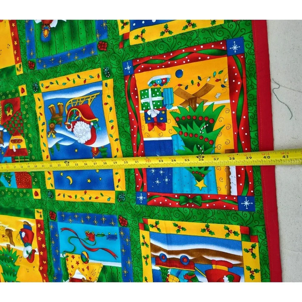 Handmade Christmas Baby Play Mat Blanket, Bright Colors, No Batting, 40